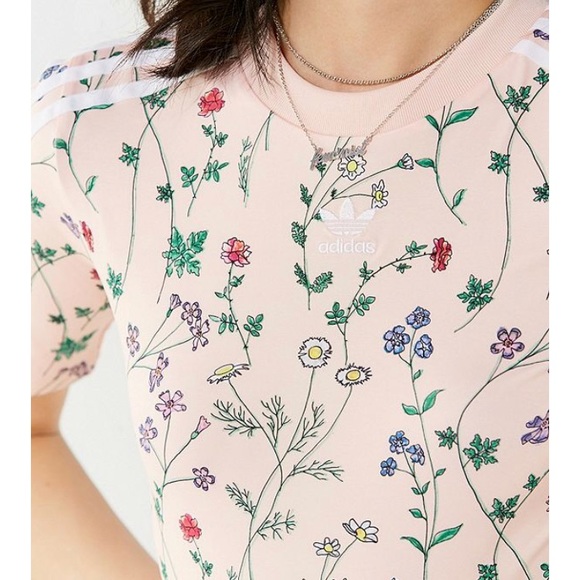 Adidas Original pink floral bodysuit NWT - Picture 3 of 8